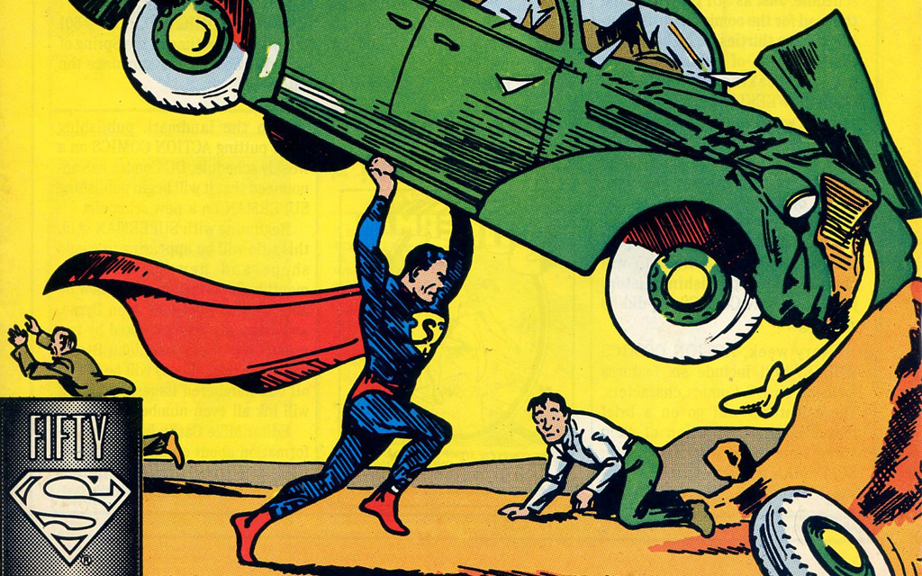 Супермен разбивает машину