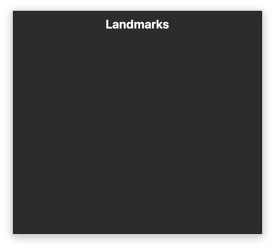 Empty VoiceOver landmarks menu